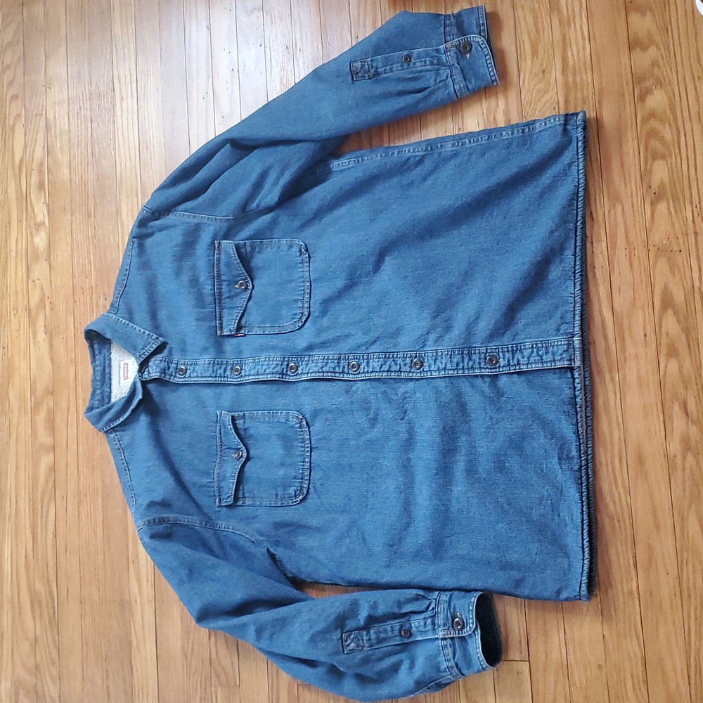 Levis Sherpa Lined White Tag Blue Jeans Jacket Mens Sz Xl - Picture 14 of 15